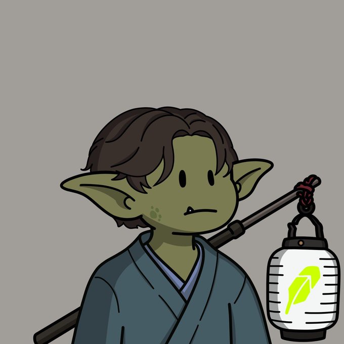 A cartoon illustration of a green-skinned elf-like character with brown hair, wearing a blue robe and carrying a lantern with a green leaf symbol.
