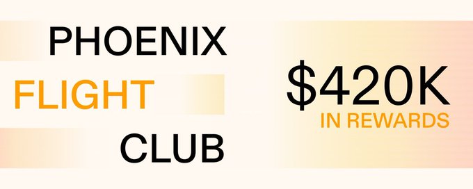 A promotional banner for 'PHOENIX FLIGHT CLUB' advertising '$420K IN REWARDS' in bold text.