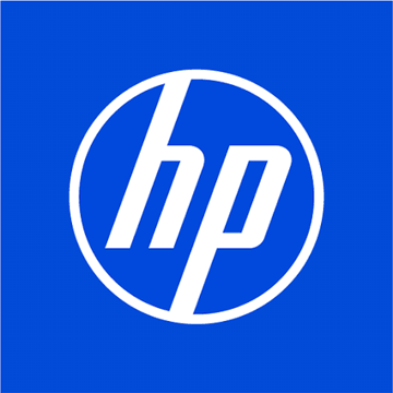 The image shows the HP logo (white "hp" lettering inside a circle on a blue background), which the post references by stating that XRP's market capitalization has now surpassed HP's, marking a milestone where a digital asset has overtaken the iconic technology company in value.