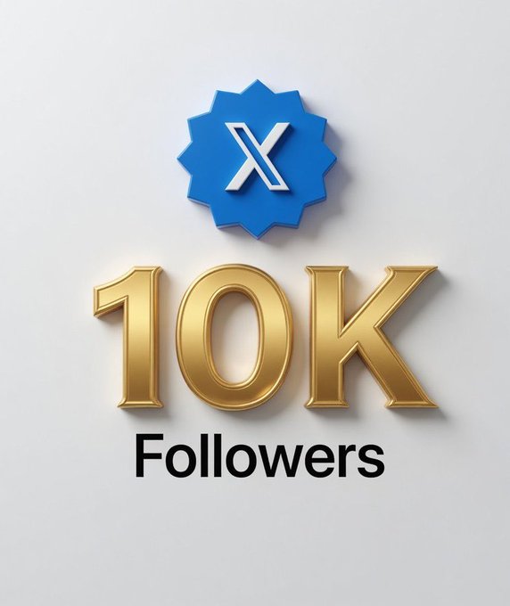 The image features a logo with two different-sized golden numbers, one larger than the other. Above these numbers are blue stars that have a white center, making them stand out against the gold background. Beneath the gold star design there's an image of a blue x in a diamond shape on top and below it is an image of another blue x with a gold outline in the middle. In the bottom part of the image, the words "Followers" are written along with an explanation that says $50 Giveaway - 2 winner Follow @MichaelGNext Drop Your $SOL Address Winners in 8 hours."