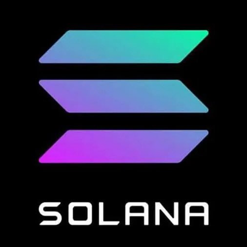 The image shows the Solana logo—three stacked parallelogram bars in a gradient of teal, blue, and purple—above the word "SOLANA" in bold white text on a black background. It accompanies the post "Now you need 2 SOL and a dream," visually referencing the cryptocurrency Solana in a humorous nod to the classic expression "just 2 bucks and a dream."