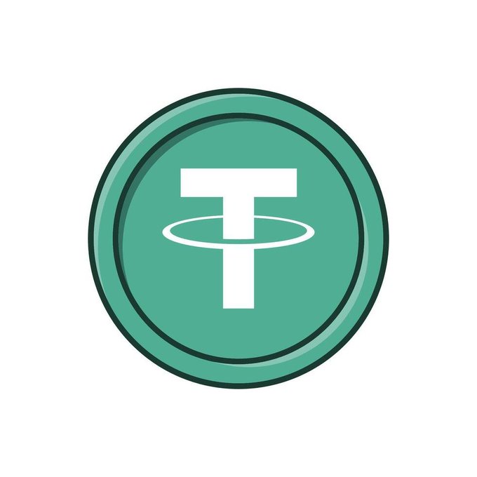 The image shows the Tether (USDT) logo—a white "T" encircled by a ring on a green coin-shaped background. It visually represents Tether's "coming home" to Bitcoin, as referenced in the post about USDT being natively settled on the Bitcoin network via the RGB protocol and Lightning Network.