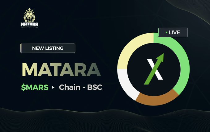 The post features an advertisement for a new listing of cryptocurrencies, specifically mentioning a $MARS coin with a chain BSC token. The caption includes "The listing continues ... @coinpaprika's dexpaprika! You can trade ... #Marseverwhere #Marseason #Marsverse". This suggests that the new listing is available on the website and encourages viewers to participate in trading or investing in these cryptocurrencies.