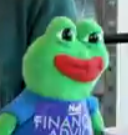 A green Pepe the Frog meme wearing a blue shirt with partially visible text 'FINA...'.