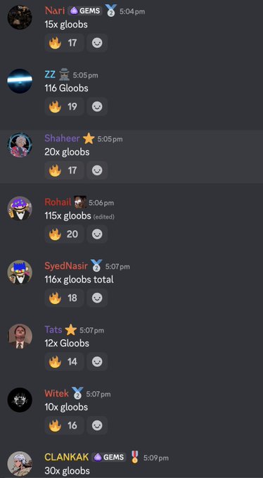 The image shows a group of people's names displayed vertically, with each person having their own unique name tag. There are at least 13 names visible in the image, including one that reads "Clankar". The names are arranged in ascending order from left to right and appear to be part of a social media post or conversation about a specific topic. The text on the image suggests that there might have been discussions or allocations related to this particular group, as it says "We heard some communities got 'big' allocations?" Cute."