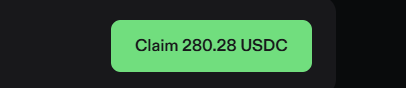 A green button displays "Claim 280.28 USDC," representing the daily USDC rewards the user earned on day 23 of managing positions on Phoenix.