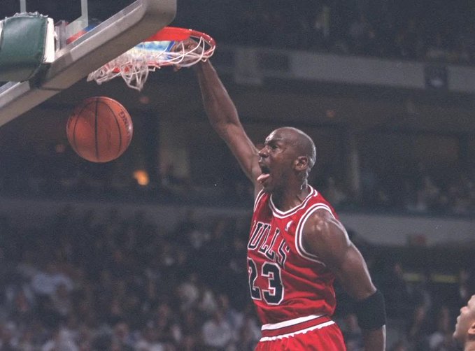 The image features a basketball player wearing a red uniform, jumping up to dunk a basketball into the hoop during a game. The player's mouth is open wide as he prepares for the shot. In the background, there are several people watching the game from various positions around the court. A caption below the photo reads "Turns out my bags are going to infinity and flipping Solana". This phrase suggests that the basketball player has an insatiable appetite or a strong desire to win the game, which could be related to his hunger for success in the sport of basketball.

The image also includes a basketball hoop with a basketball inside it, indicating that this is a professional basketball game taking place at a stadium. The presence of multiple people watching from various positions around the court suggests that they are engaged and invested in the outcome of the game.