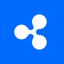 The official blue and white Ripple (XRP) cryptocurrency logo.
