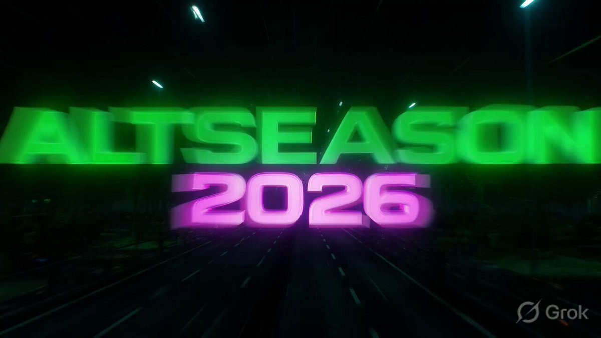The image features a neon sign that reads "ALTSEASON 2026" with green letters, which are illuminated by a light source. The background of the image shows a road or highway with cars driving down it. There is also text on the image that says "ALTSEASON 2026", indicating that this is an advertisement for a new season of a show called "ALTSEASON".