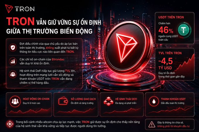 The image features a red circular logo with a triangle inside of it, which appears to be a cryptocurrency symbol or token. The text "TRON" is written above the logo, while "VAN GUI UONG SU ON DIN HAT TRUN BENG DONG" and "GUIA THAN HIRING CUT DIN HAT TRUN BENG DONG" are also present in the image. The background of the image shows a cityscape with buildings, suggesting that it is set in an urban environment.