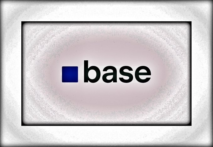 A minimalist graphic displaying the word 'base' in bold black lowercase letters next to a dark blue square, framed within a textured silver border.