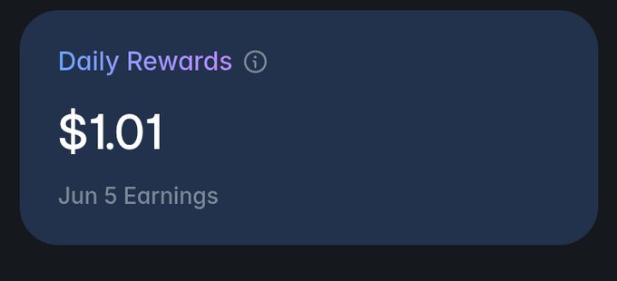 The image shows a post on social media related to a trading app that displays a list of daily rewards earned by the user, starting from May 5th with earning $1,101 and ending at August 6th with another $7,07 gained in trades. The post also mentions that this is done for world cup markets, indicating a focus on those specific periods for maximizing profits through trading. The post does not contain any texts or additional data about the content of the posts.