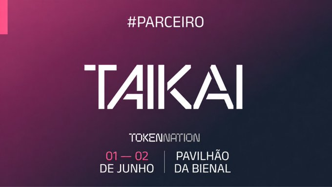 The image features a poster for a Hackathon event that took place in Portugal from June 1st - 2nd, 2006. The poster displays the name of the Hackathon, "HackaNation", along with the dates and location details. It also includes a hashtag #Parceiro on the left side and a pink background with white text.