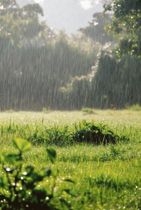 The image shows a lush green field with dew drops on the grass, suggesting that it has been raining recently. The rain creates a serene atmosphere as it washes over the field, highlighting its beauty. In the background, there are trees, adding depth and context to the scene. The post about digital ownership and control of assets is relevant because the image captures the essence of nature's power and the importance of preserving our environment for future generations. It also serves as a reminder that we must protect our intellectual property rights in the digital age, ensuring that creators have full control over their creations and can benefit from them.