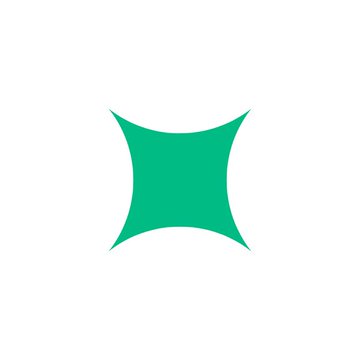 The image features a green square with an unusual shape that resembles a star or a crescent moon. The square has been outlined in white, making it stand out against the white background. The text "Early perp dex" is written below the square, which could be related to the content of the post.