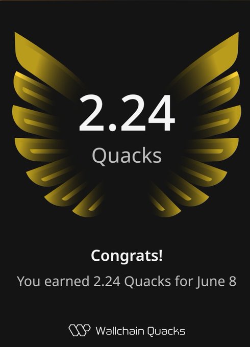"It's great to see how consistency on @wallchain continues to pay off. 2.24 more Quacks in the account. In the end, that'S what it'S all about: maintaining momentum and continuing to grow."