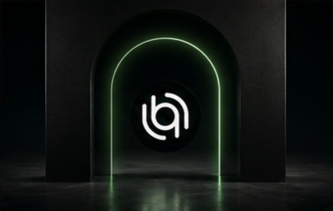 A glowing green neon archway frames a circular emblem with a stylized "b/a" logo against a dark background. The futuristic portal-like design visually represents the cross-chain bridging service mentioned in the post, symbolizing the seamless transition of assets like USDT between blockchain networks.