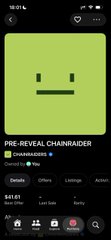 A screenshot of the Inner Circle NFT website showing a "Pre-Reveal Chanardier" NFT priced at $41.01 with 38 chammies, paired with a post complaining about slow bot execution and crashes during a minting attempt.