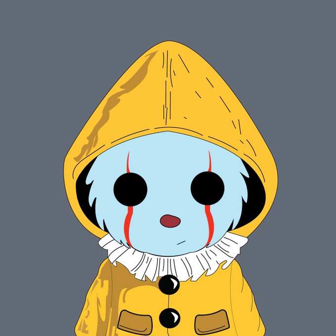 This image is gSesames #0007 of 5,676, a digital artwork that appears to be a stylized interpretation of Pennywise.