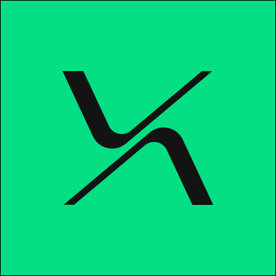 A bright green square logo featuring a stylized black "X" with curved, fluid lines, representing the RiseX (RISEx) trading platform mentioned in the AMA recap post. The minimalist design serves as the brand mark for the crypto trading community where founder Sam Battenally was interviewed about topics including funding, XLP, RWAs, and Spot offerings.