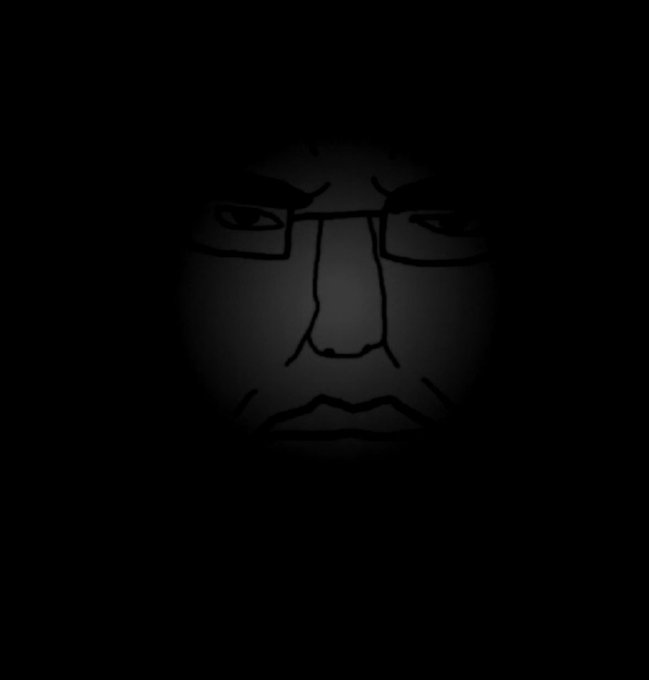 A shadowy, minimalist line drawing of a face with glasses emerges from a dark background, evoking a moody, introspective atmosphere. The image complements the post's reference to tuning into a stream for a glimpse into the zoomer mind, visually capturing a contemplative and slightly mysterious vibe.