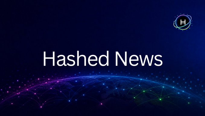 A digital graphic displays "Hashed News" in white text over a dark blue background featuring a stylized globe made of colorful connected dots and lines, with the Hedera (H) logo in the upper right corner—serving as a branded title card for Hedera network's weekly news update.