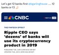 A CNBC news alert preview reads 'Ripple CEO says 'drains' of banks will see its cryptocurrency product in 2019' related to a dog named 'alpasinghious' listed for free in Middletown, NY.