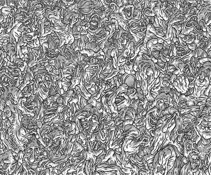 The image features a black and white illustration of various monsters, including one with its mouth open wide as if roaring or growling. The background appears to be a grayish-black color, which contrasts with the monochromatic figures. The text "20 days left" is written in a smaller font size than the rest of the image, making it stand out against the black and white backdrop.