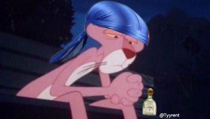 The image features a cartoon character wearing a blue headband with a pink hat sitting on a bench. The character appears sad or contemplative as if lost in thought, possibly contemplating the contents of the bottle next to them. The caption below the image reads "hey gainzy, check your DM zcash rugged you but we won't".