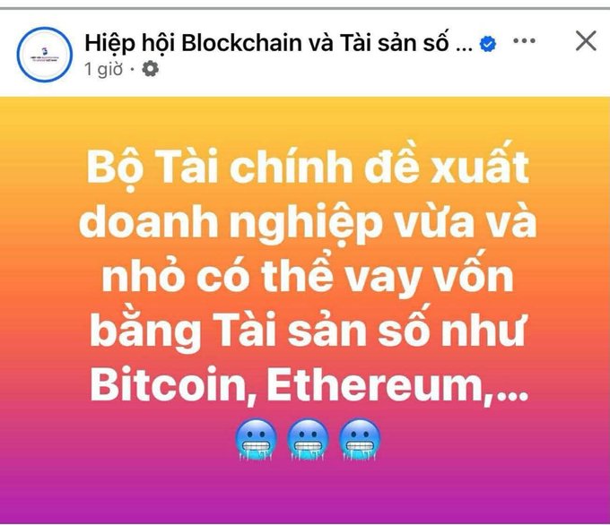 The image features a colorful background with text written in Thai, which reads "Bý tái chín de xuat doanh nghép và vân bang tai sán hún bitcoin, ethèrum". The post is about swapping Bitcoin for XLM. The message includes three emojis: a sad face with a heart, a sad face without a heart, and an angry face with a frowning mouth.