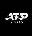 A black square image featuring the white "ATP TOUR" logo in the center, where the 'A' and 'P' are stylized as angular arrows.