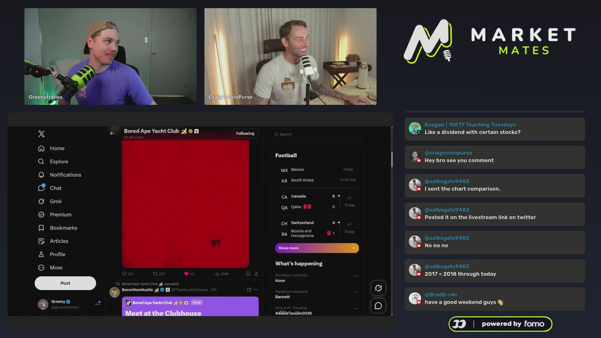 The image shows a computer screen displaying a live stream of a podcast being hosted by MarketMails. The host can be seen talking into a microphone while other people are also present, possibly taking part in the discussion or listening to an interview with the host. A clock is visible on the top right corner of the screen, indicating the time at which this broadcast is currently happening. 

The post mentions that someone has sent out an offer for $50K for Bitcoin and another person who made a payment of $STRC using Bitcoin Cash. The website hosting the podcast can be found in the bottom left corner of the image.