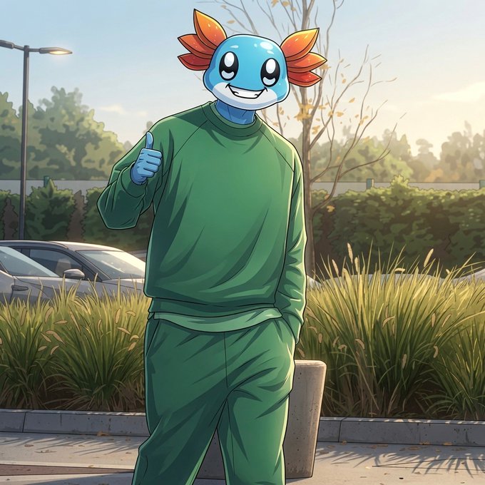 The image features a man wearing a green sweater with an orange and blue fish head, giving him a unique appearance. He is standing next to some bushes and cars, posing for the photo. The caption of the image reads "New week! Great things ahead." This suggests that the man might be looking forward to new beginnings or positive changes in his life during this week.

The post also mentions an upcoming event, which could be related to the fish head on the sweater. It is possible that the fish head represents a theme for the event or signifies some sort of celebration involving aquatic elements. The image and caption together create a sense of anticipation and excitement for what lies ahead in this week's events.