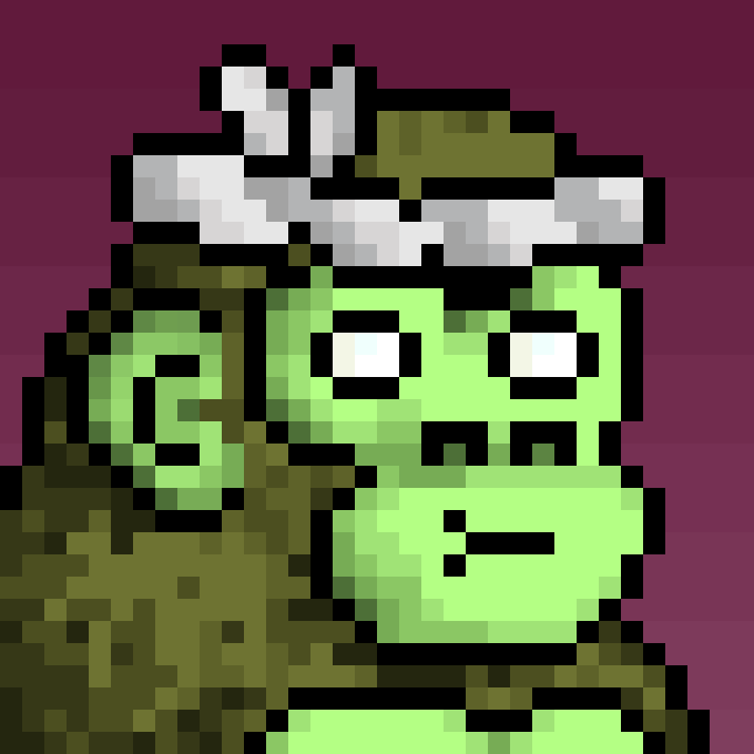 A pixel art monkey with green fur, white eyes, and a gray cap appears alongside the caption "pixel monkey is cool ig @CyberKongz," suggesting the image is a stylized NFT-style character tied to the CyberKongz brand.