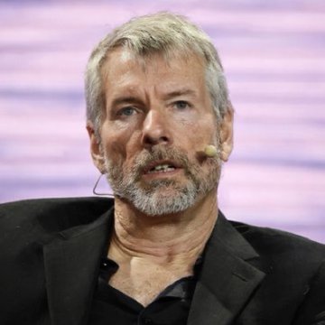 This image shows Michael Saylor, CEO of MicroStrategy ($MSTR), whose company has authorized plans to sell up to $5 billion worth of Bitcoin.
