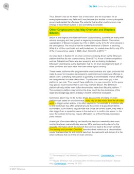 An academic article page from Cambridge University Press discussing "Bitcoin's energy crisis" with highlighted passages, including references to "Digital Monetary Institute (BCG)" and "Reuters."