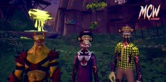 Three stylized mutant characters stand together in a video game scene, with the "MCW" logo visible in the upper right corner, aligning with the post's announcement of "Mega Koda Mutant Monday" featuring the 369 game and The Cartel.