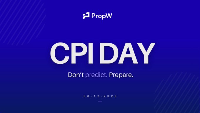 A blue promotional graphic for PropW announcing 'CPI DAY' with the tagline 'Don't predict. Prepare.' and the date 08.12.2026.
