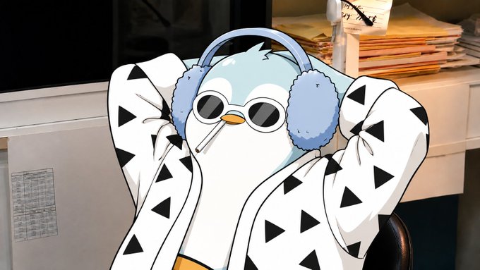 The image features a cartoon penguin wearing a white jacket with black triangles, sunglasses, and holding a cigarette while sitting in an office chair. The background includes a TV screen and some papers scattered around. The post about Bitcoin and crypto markets seems to be related to the cartoon penguin's situation, as it talks about how Bitcoin has been through a lot of challenges and is still trying to find its footing in the market.

The image could be interpreted as a lighthearted take on the current state of the cryptocurrency world or even an advertisement for Bitcoin or crypto-related products. The cartoon penguin serves as a mascot, symbolizing resilience and adaptability in the face of adversity.