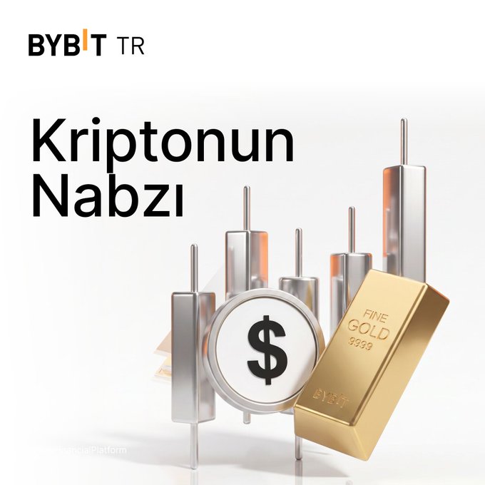 A graphic for BYBIT TR displays 'Kriptonun Nabzı' with a dollar coin and a gold bar marked 'FINE GOLD 9999'.