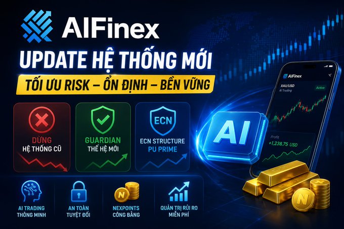 The image features an updated version of the AI trading system from AIFinex, which has been released as a patch. The patch is designed to fix bugs and improve performance for users who have been using Titan, Sentinel or Vanguard accounts on their mobile devices. The patch also includes new features that enhance the user experience in the trading platform.