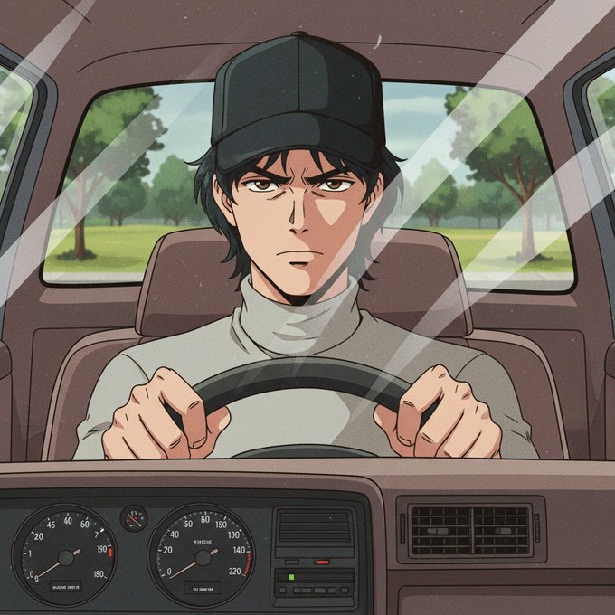 The image features an anime character wearing a baseball cap driving a car while holding the steering wheel. The character appears to be focused on something outside of the frame, possibly related to the content of the post about Season 3 launching feel like the same thing. The post suggests that the character is in a game or competition where points are earned and can be used for rewards. The character's attention seems to be directed towards the screen, which could indicate their interest in the ongoing game or competition.