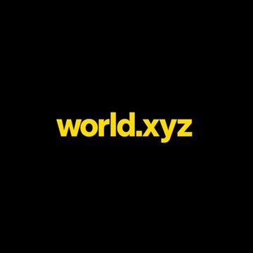 The image features the "world.xyz" logo in bright yellow text against a dark background. It relates to the post by visually representing the World.xyz brand, the prediction market platform that has just launched on Solana with over 1 million users on its waitlist.