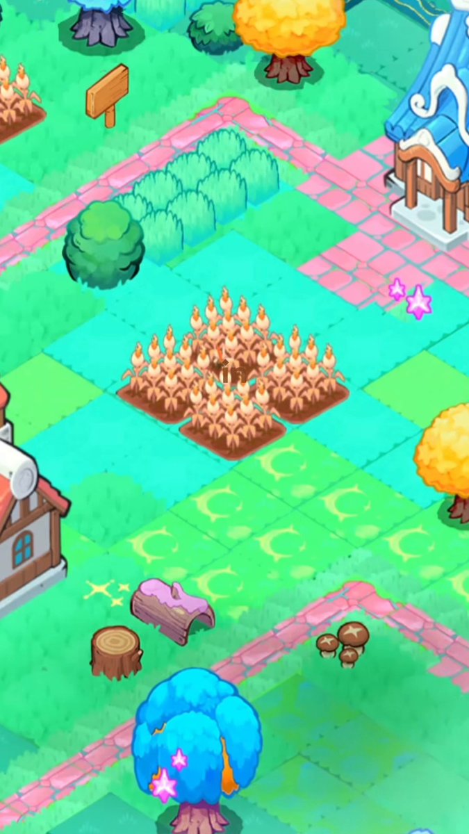 The image shows a detailed view of a terrarium, which appears to be a miniature garden or park within a game. The terrarium contains various elements such as trees, bushes, rocks, and even a small blue treehouse. The scene is set in a grassy area with a path leading through it. The post about Terrariums aims to educate players on how to create their own terrariums using the provided instructions.