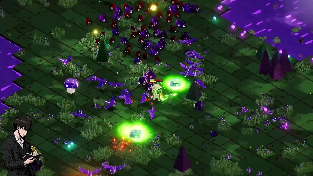 The image features a man standing next to a large map with various game elements such as mushrooms, plants, and other objects scattered across it. The man appears to be observing or interacting with this digital landscape. The post discusses a strategy video game called "Tournament III" that is currently in progress, offering gamers the opportunity to participate by purchasing up to 40,000 virtual currency points (Voxel) for their gameplay. The game's title suggests that it could be an immersive and engaging experience for those who enjoy strategy games over farming-based ones.