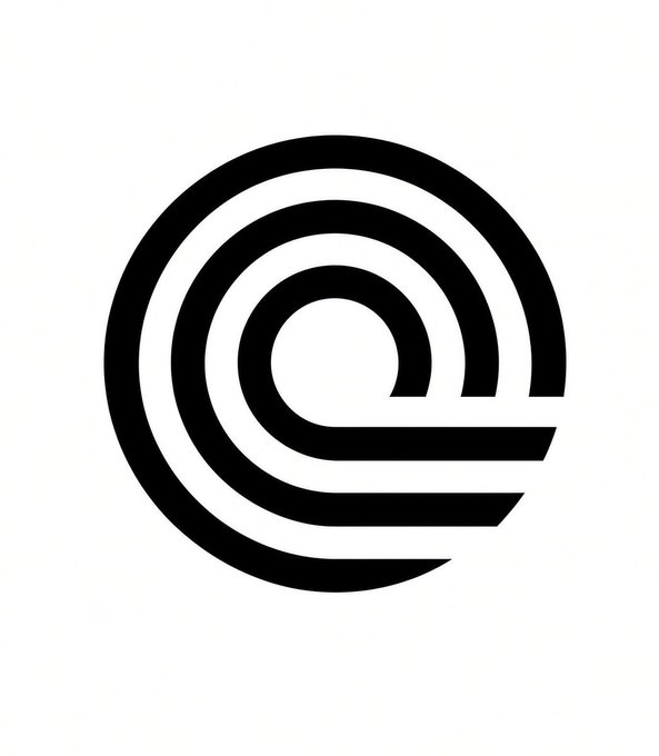 A black and white logo featuring a stylized lowercase 'e' with concentric curved lines resembling a fingerprint pattern.