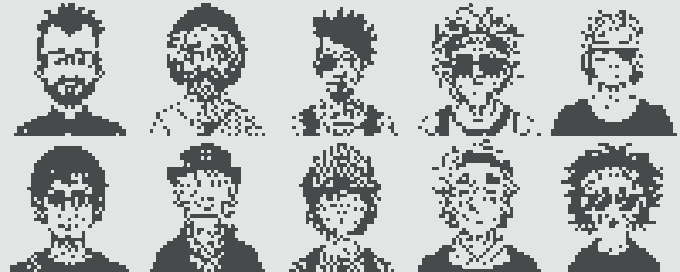 A grid of 10 pixel art portraits showing various stylized characters with different hairstyles, sunglasses, and expressions, resembling NFT collectibles. The image likely represents the "10 normies" being acquired or "swept" by a wallet, with one (possibly the one to be given away for free) highlighted among the collection of digital collectible avatars.