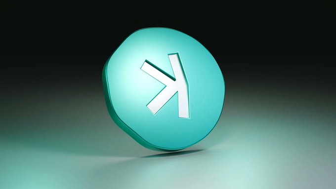 A 3D rendered turquoise circular icon with a stylized white 'X' or 'Y' symbol floating against a dark background.