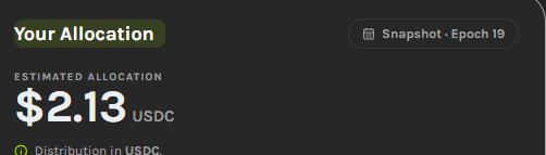 A screenshot of a "Your Allocation" dashboard for the Grass airdrop shows an estimated allocation of **$2.13 USDC** from Snapshot - Epoch 19, humorously paired with the caption "We got rich (!)."