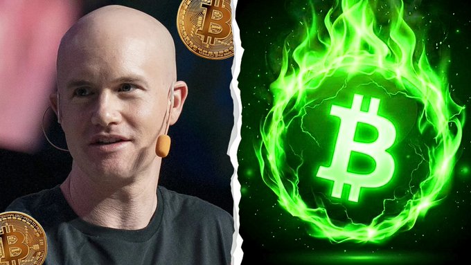The image features a man with a bald head wearing an orange earring, standing next to a green fire-like symbol that resembles a Bitcoin logo. The text above the image reads "Coinbase CEO just said the quantum threat to Bitcoin is MASSIVELY overblown and core developers are ALREADY working on it directly and you do NOT need to worry!!! Is Bitcoin the most Quantum resistant asset on Earth?". This statement suggests that the man's opinion about Bitcoin being resistant to quantum threats might be exaggerated or incorrect.

The image also includes a gold coin, which is likely a reference to Bitcoin as an investment opportunity. The combination of these elements creates a visual representation of the conversation surrounding Bitcoin and its perceived resistance to threats in the digital world.